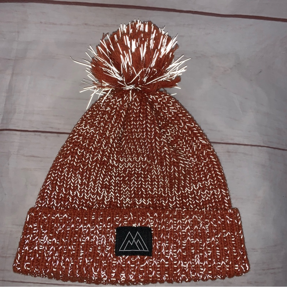 Kids night reflective beanie cotton Hat Pom Pom Knit Silver 5T Small Boys Girls